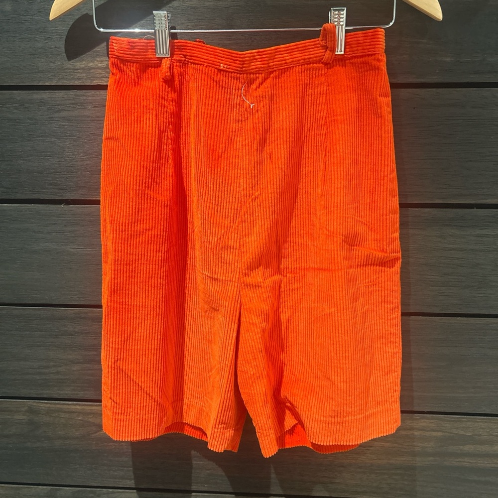 Vintage Orange Corduroy Bermuda Shorts